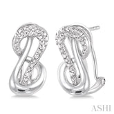 1/20 Ctw Single Cut Diamond Earrings in Sterling Silver